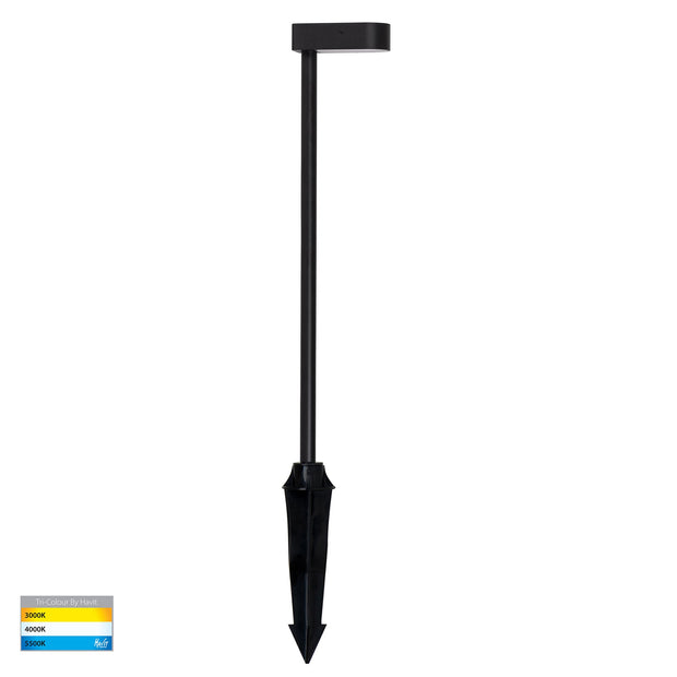 HV1517T-BLK-24V - Lindri Aluminium Black Bollard Light With Spike