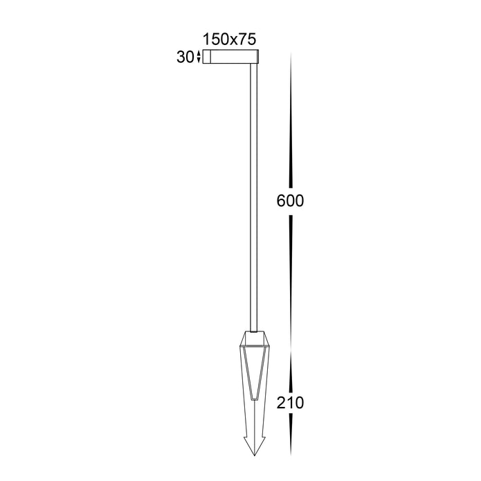 HV1518T-BLK-24V - Lindri Aluminium Black Bollard Light With Spike