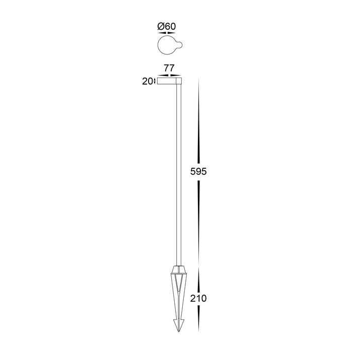 HV1521T-BLK-24V - Liueg Aluminium Black Bollard Light With Spike