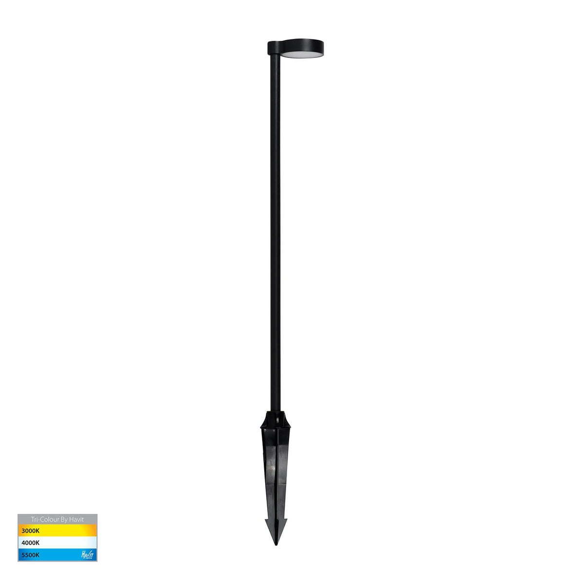HV1522T-BLK-24V - Liueg Aluminium Black Bollard Light With Spike