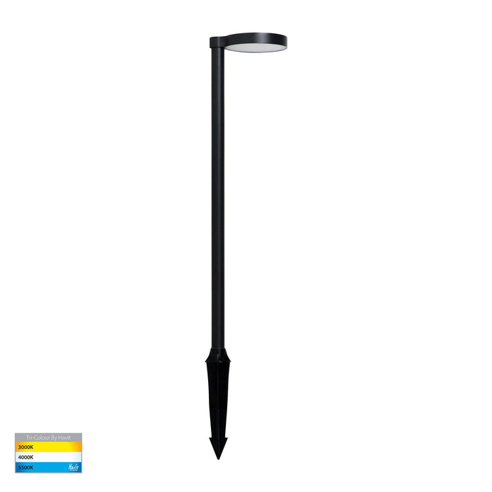 HV1523T-BLK-24V - Liueg Aluminium Black Bollard Light With Spike