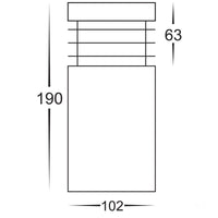 Thumbnail for 12v DC Mini Mini Bollard Light Opal Diffuser Black - 190mm