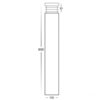 Thumbnail for 240v Maxi 600 Maxi Bollard Light Opal Diffuser 316 Stainless Steel - 600mm