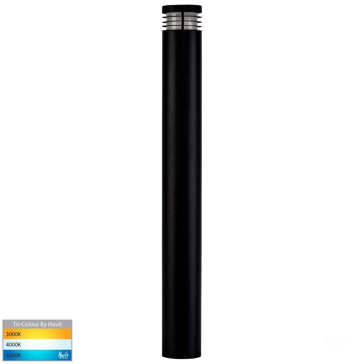 240v Maxi 900 Maxi Bollard Light Opal Diffuser Black - 900mm