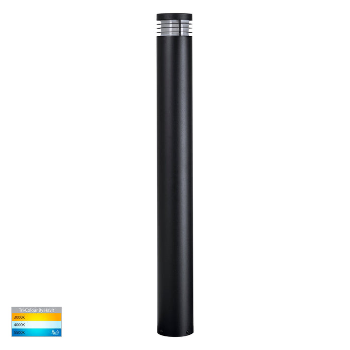 HV1608T-BLK - Maxi 900 Black TRI Colour LED Bollard Light
