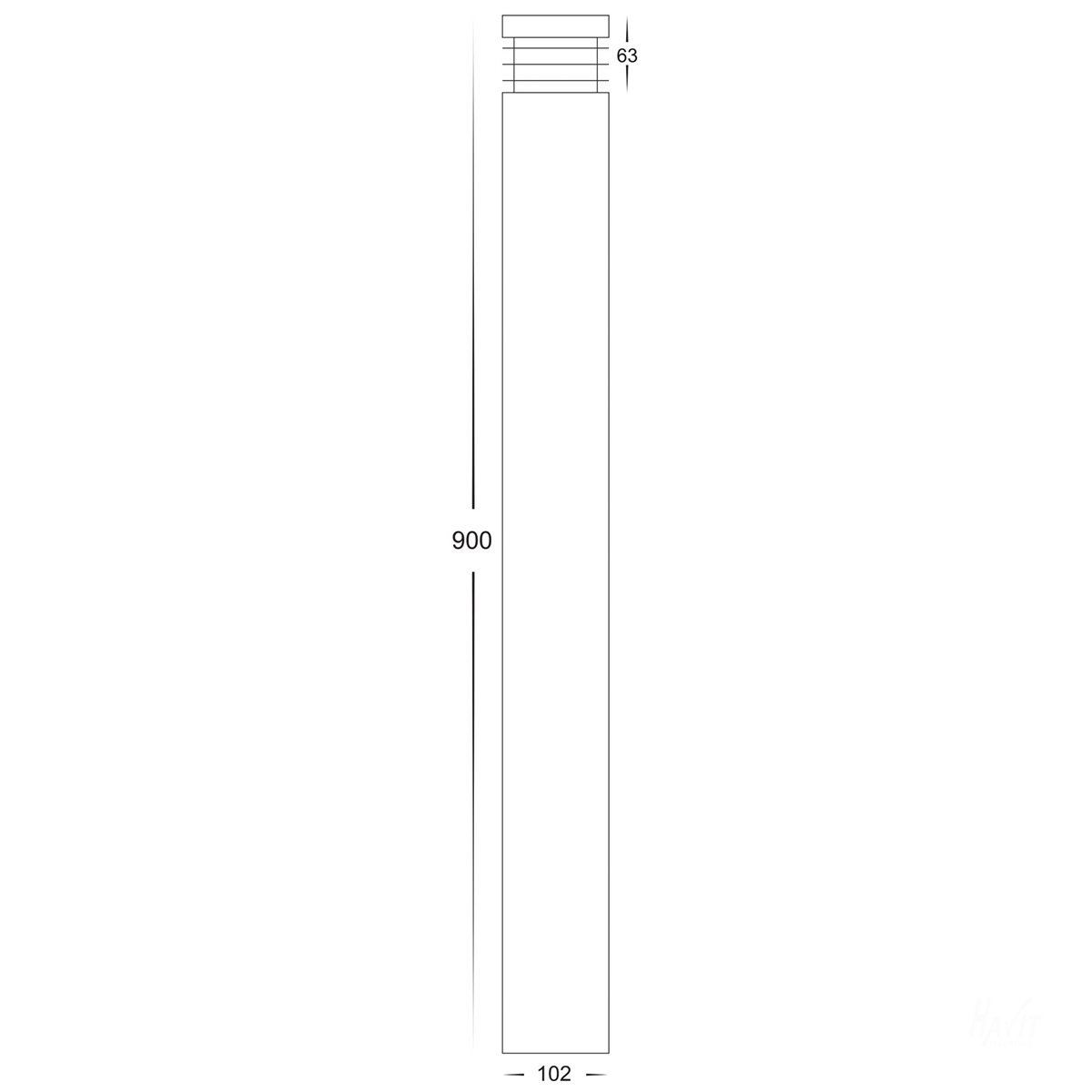 240v Maxi 900 Maxi Bollard Light Opal Diffuser 316 Stainless Steel- 900mm