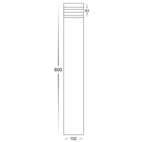 Thumbnail for 240v Maxi Louvered Bollard Light Black - 600mm