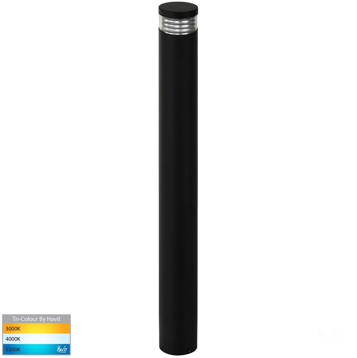 12v DC Maxi Louvre Maxi Louvered Bollard Light Black - 900mm