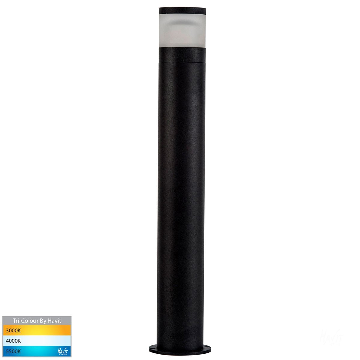 12v DC 12w Tri-Colour LED Black Highlite Bollard - 464mm