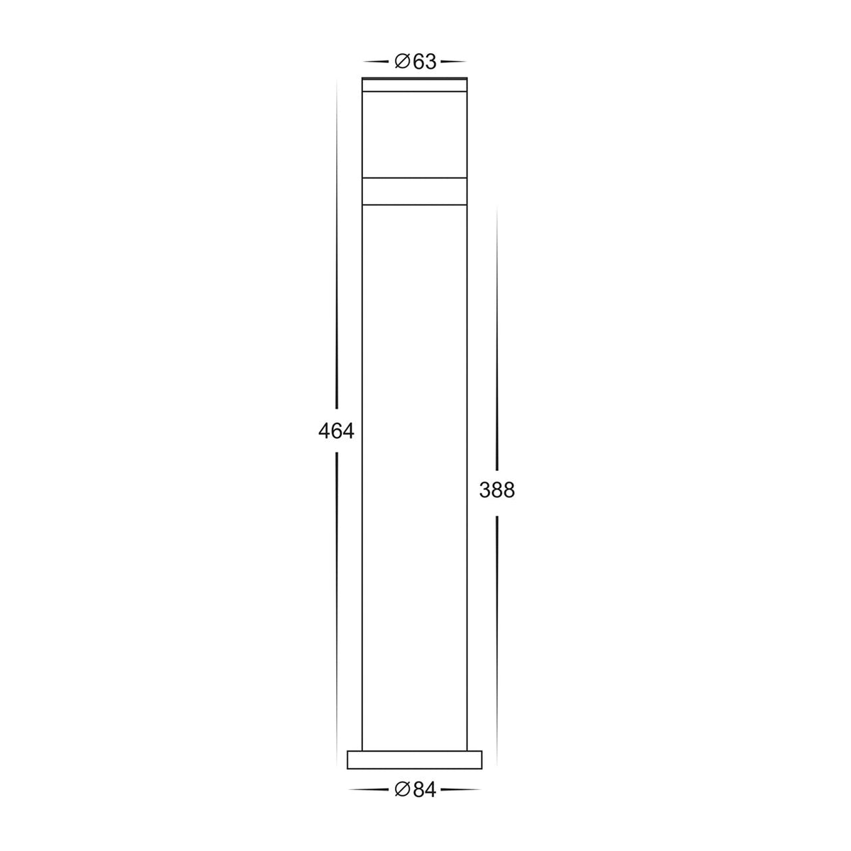 HV1622T-BLK - Highlite Black LED Bollard Light