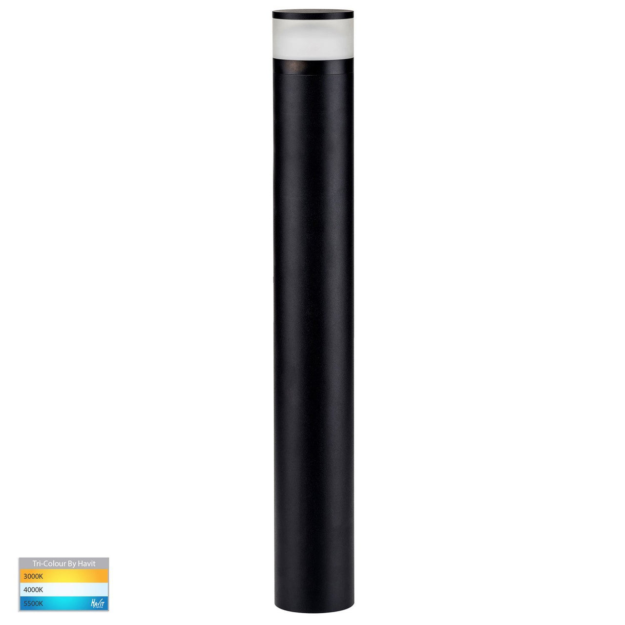 24v 18w or 24w Tri-Colour LED Black Highlite Bollard Light - 1000mm