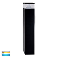 Thumbnail for 24v DC Divad 12w Tri-Colour LED Black Square Bollard Light - 600mm