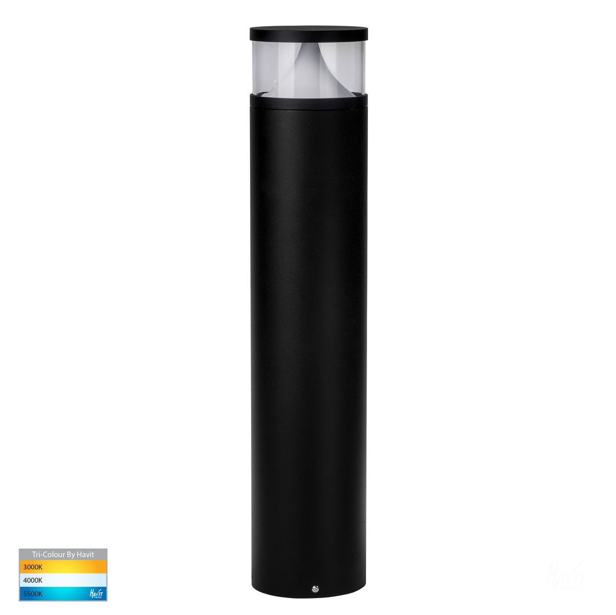 HV1628T-BLK-RND - Divad 600mm Black LED Bollard Light