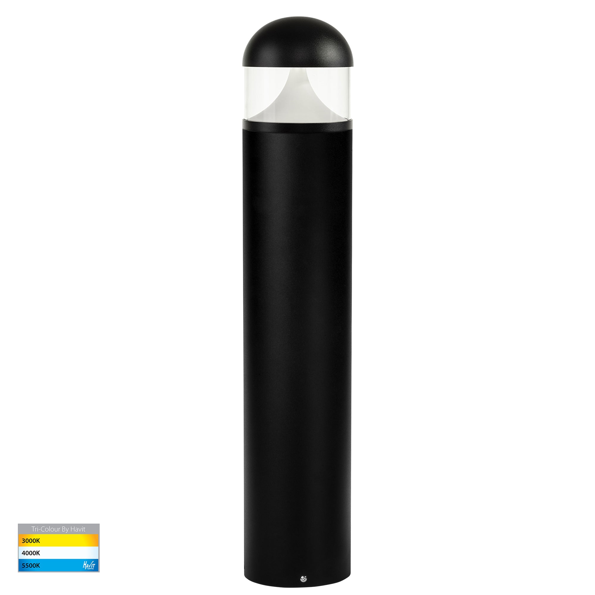 HV1632T-BLK-RND - Divad 650mm Black LED Bollard Light