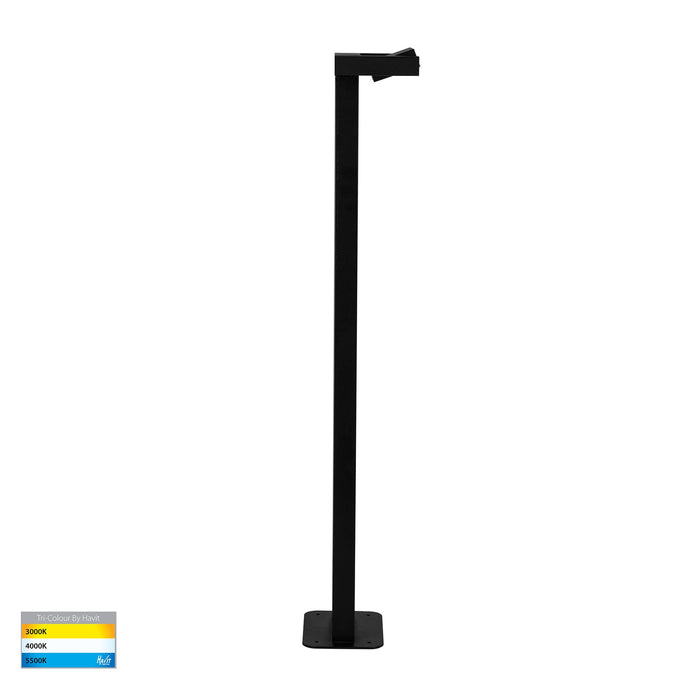HV1634T-BLK-240V - Locu Black Aluminium 1 Light Adjustable Bollard - 790mm