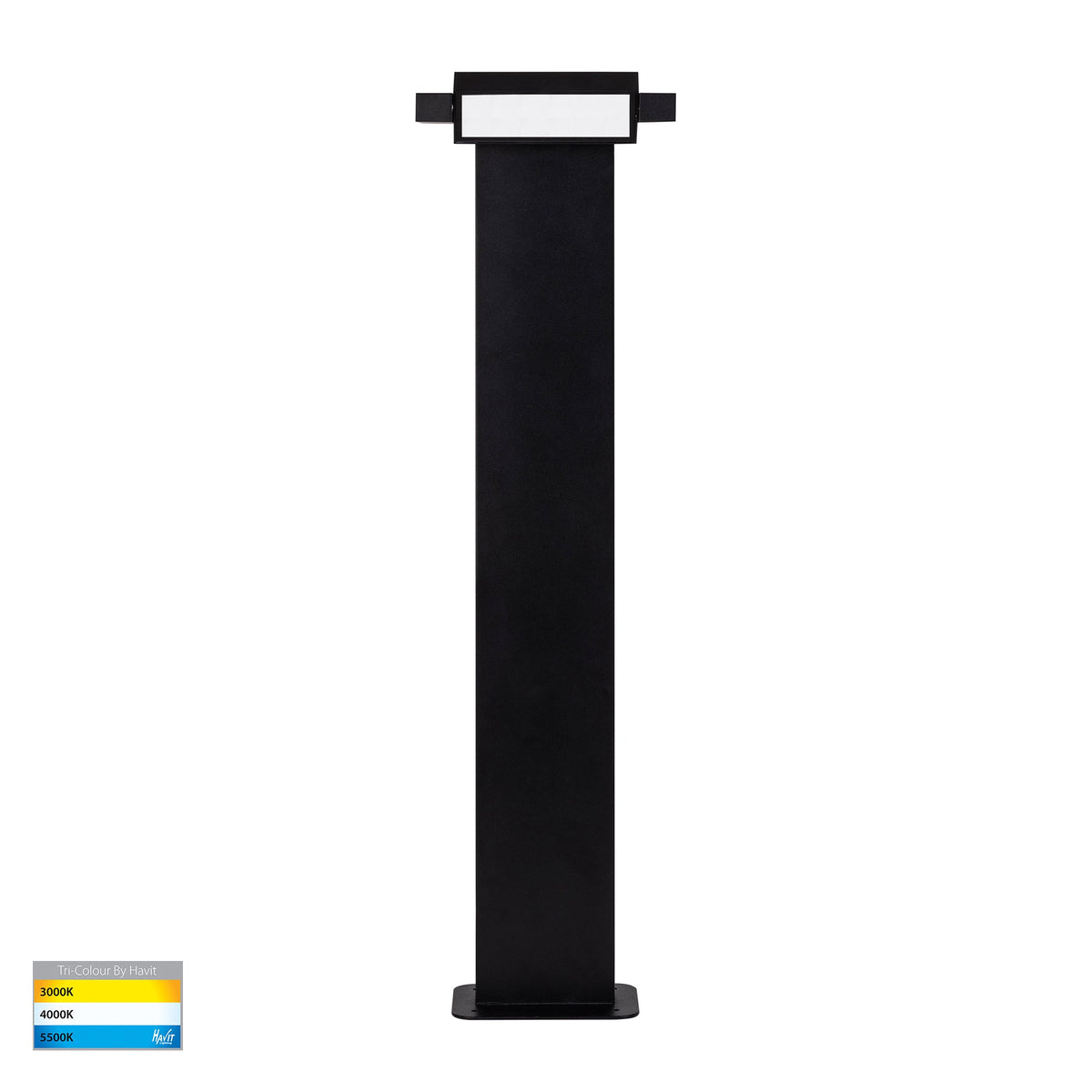 HV1635T-BLK-240V - Locu Black Aluminium 2 Light Adjustable Bollard - 790mm
