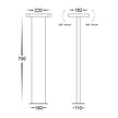 HV1635T-BLK-240V - Locu Black Aluminium 2 Light Adjustable Bollard - 790mm
