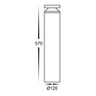 HV1638T-BLK - Noray 570mm Black LED Bollard Light