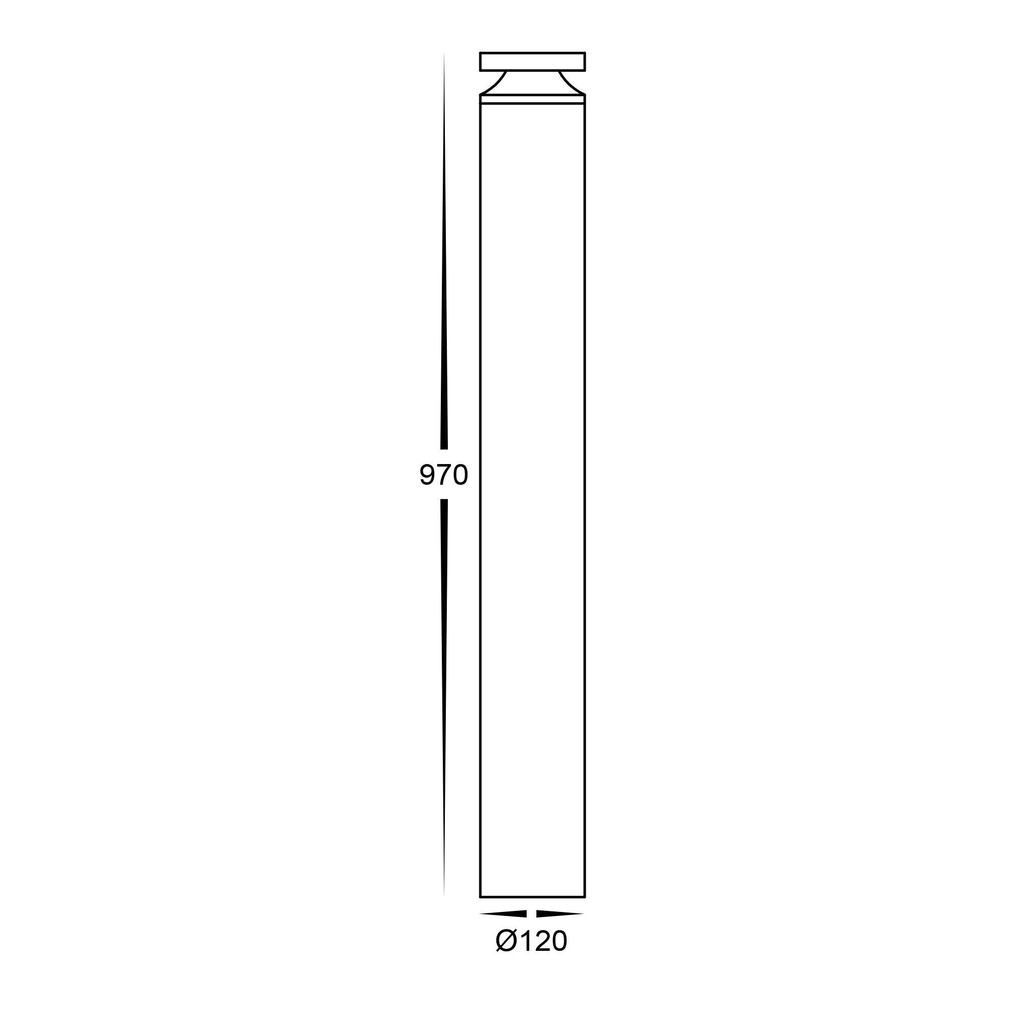 HV1639T-BLK - Noray 970mm Black LED Bollard Light