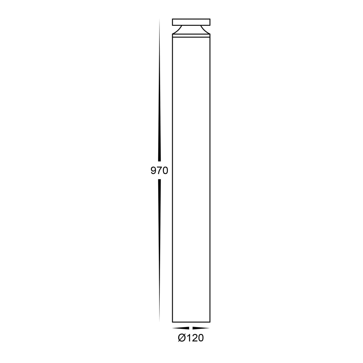 HV1639T-BLK - Noray 970mm Black LED Bollard Light