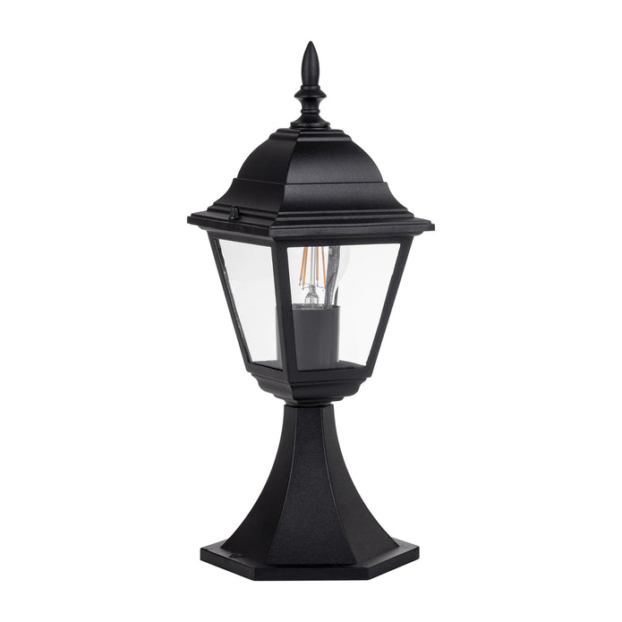HV1651W-BLK - Newark Aluminium Black 4 Panel Pillar Light