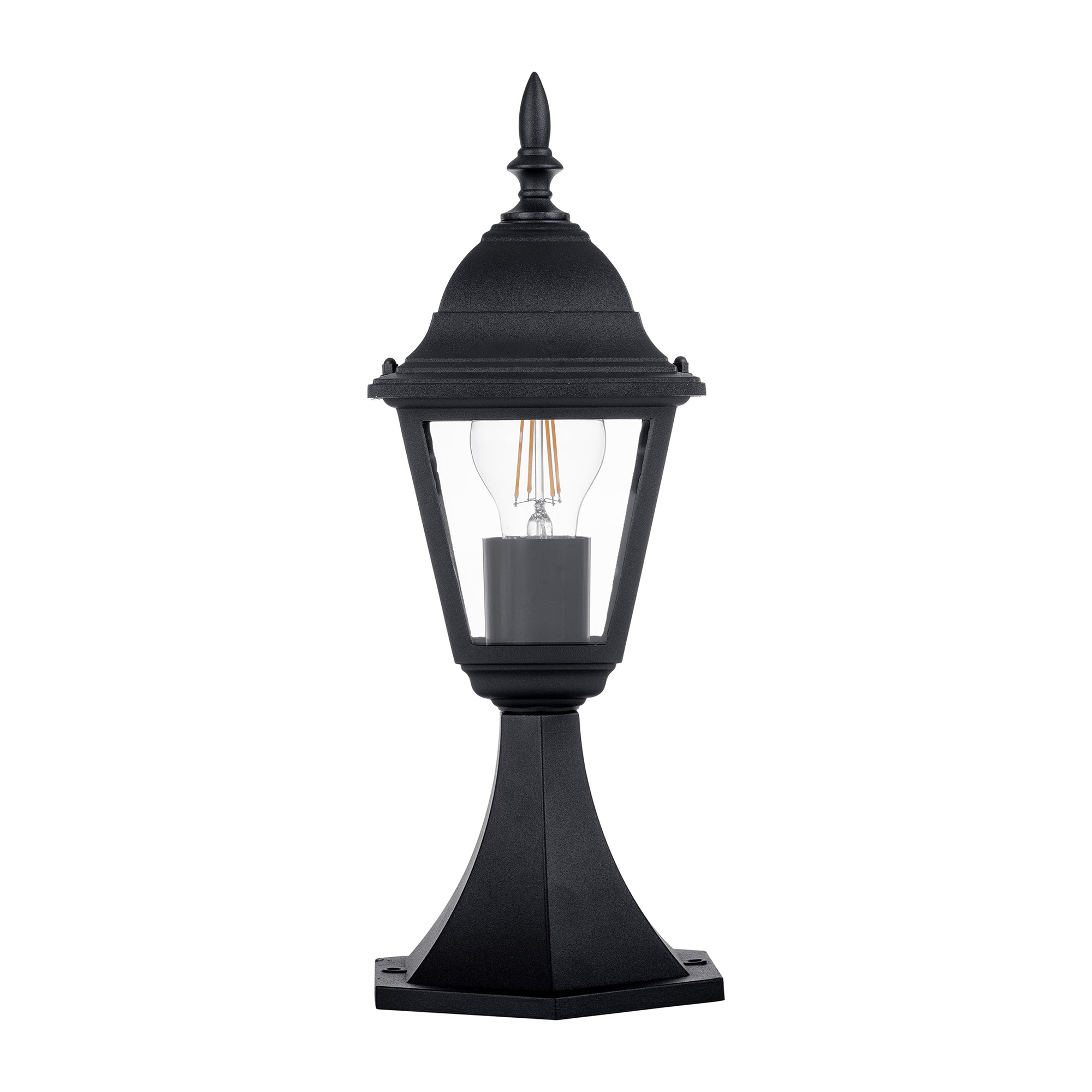 HV1651W-BLK - Newark Aluminium Black 4 Panel Pillar Light