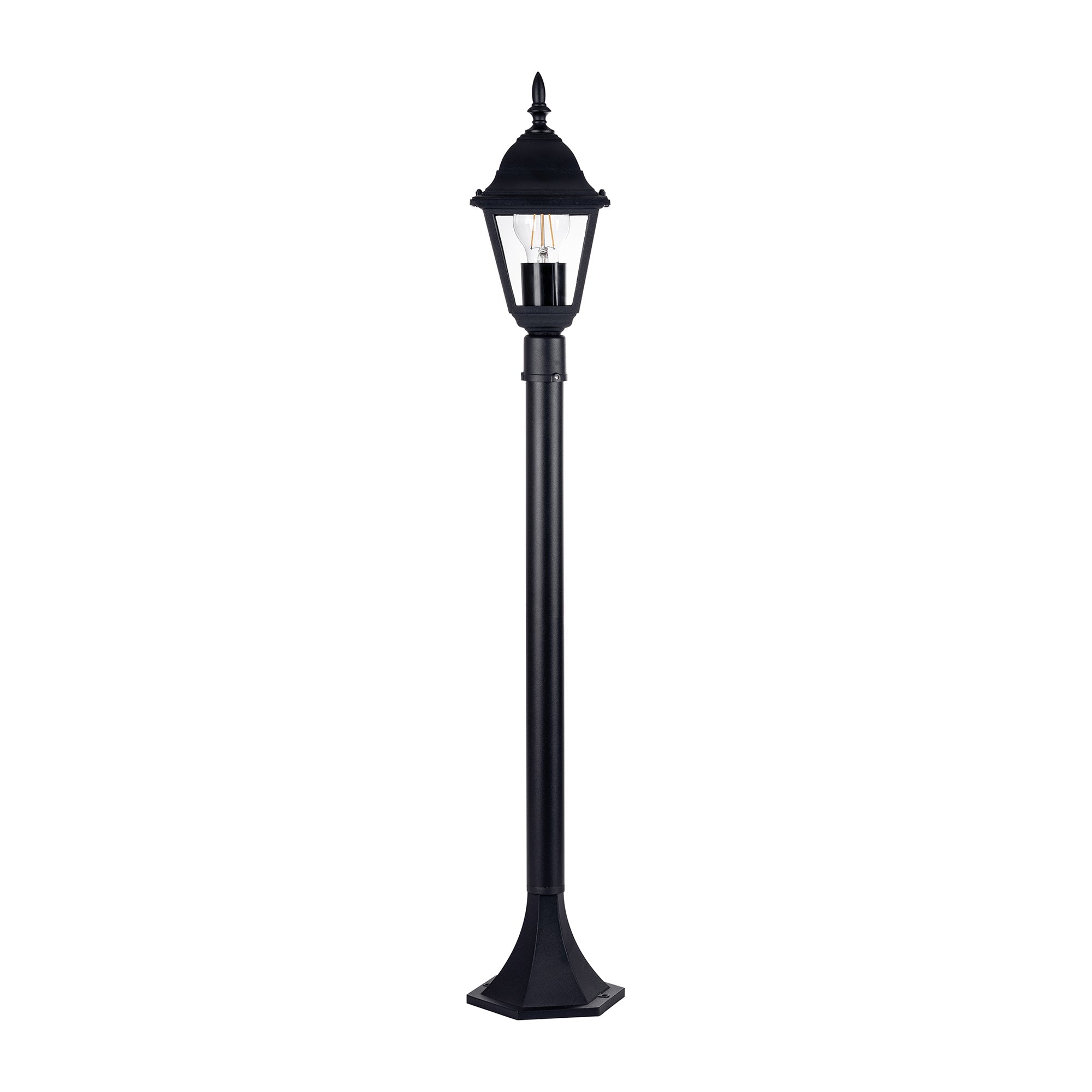 HV1651W-P-BLK - Newark Aluminium Black 4 Panel Post Light