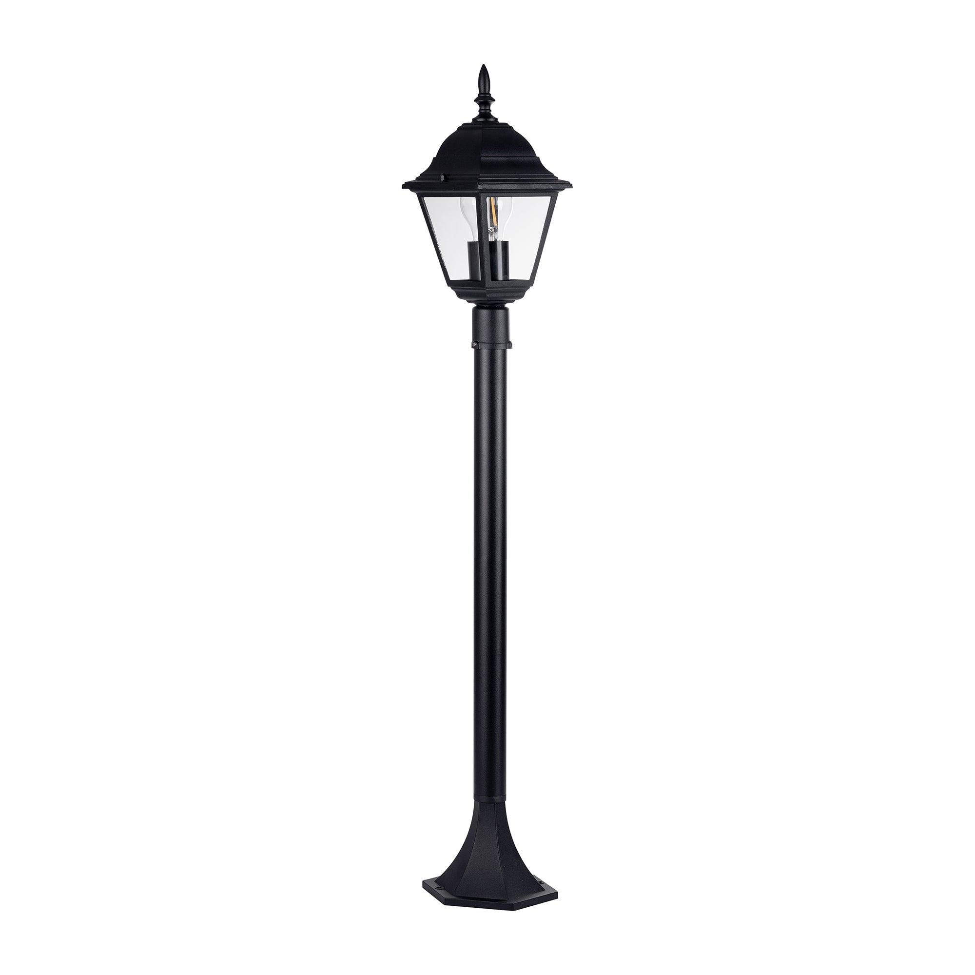HV1651W-P-BLK - Newark Aluminium Black 4 Panel Post Light