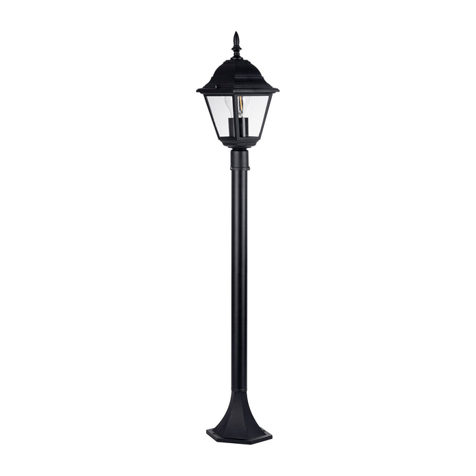 HV1651W-P-BLK - Newark Aluminium Black 4 Panel Post Light