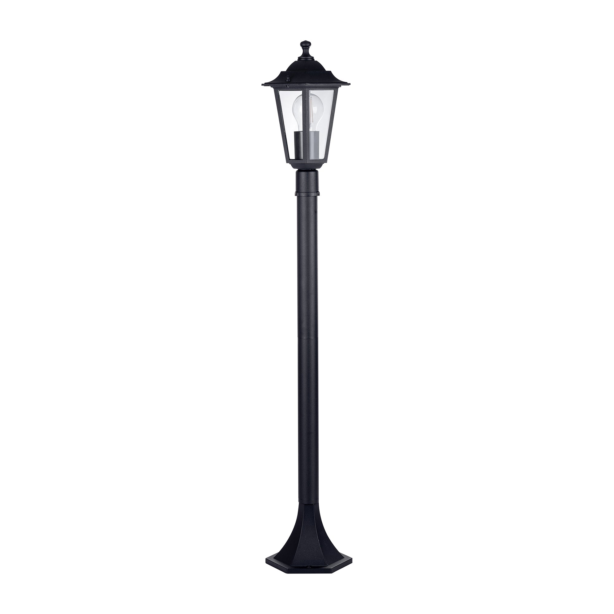 HV1652W-P-BLK - Fibra Aluminium Black 6 Panel Post Light
