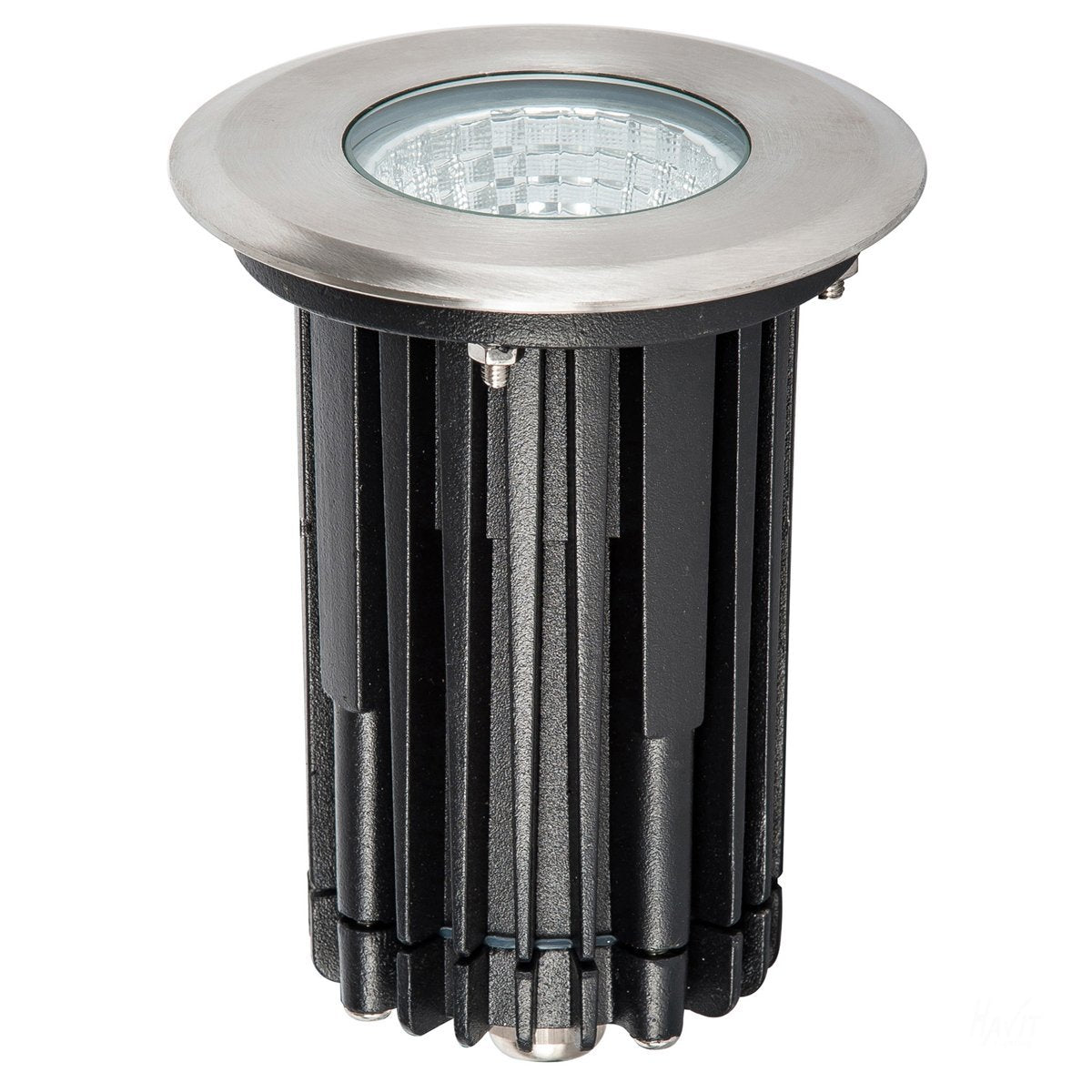 12v DC 7w LED Klip In-ground Uplighter Round, 100mm 316 Stainless Steel Face in 5500K