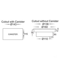 Thumbnail for 12v DC 10w LED Klip In-ground Uplighter Round, 160mm 316 Stainless Steel Face in 5500K