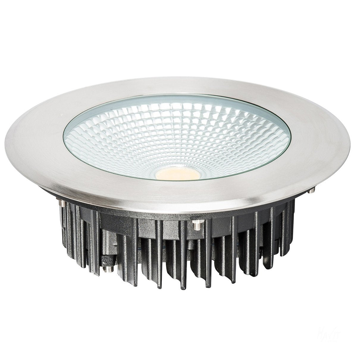 12v DC 20w LED Klip In-ground Uplighter Round, 213mm 316 Stainless Steel Face in 5500K