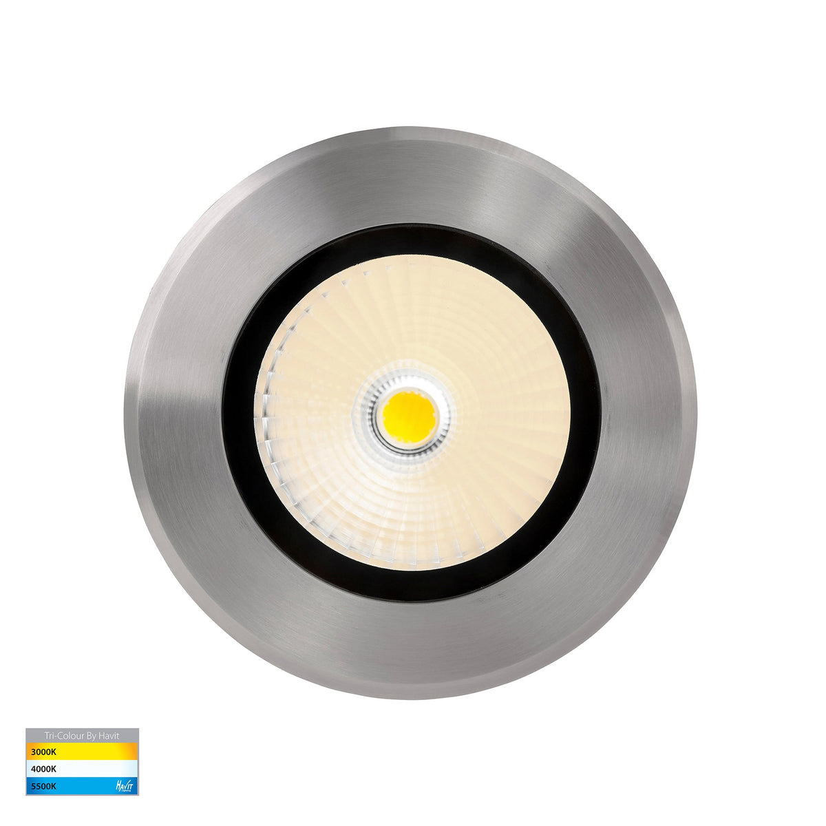 HV1834T - Klip In-ground Uplighter Round, 210mm 316 Stainless Steel Face