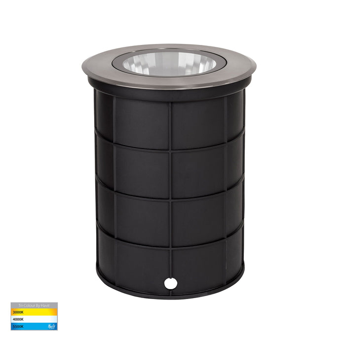 HV1834T - Klip In-ground Uplighter Round, 210mm 316 Stainless Steel Face