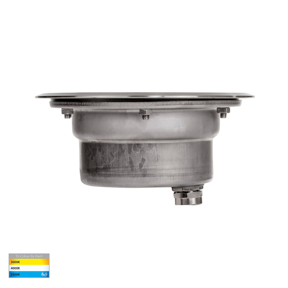 HV1842T-240V - Split In-ground Uplighter Round, 150mm Face, 316 Stainless Steel