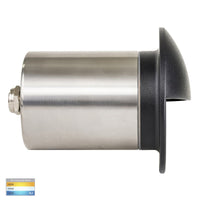Thumbnail for 12v DC Ollo MR16 TRI Colour LED Mini Recessed Step Light with Eyelid in Black - HV19012T-BLK