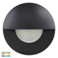 Thumbnail for 12v DC Ollo MR16 TRI Colour LED Mini Recessed Step Light with Eyelid in Black - HV19012T-BLK