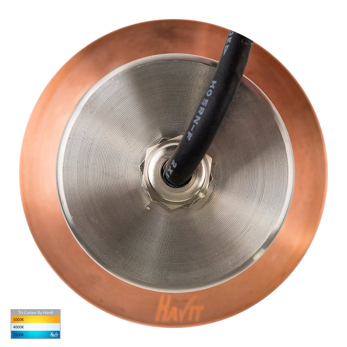 HV19022T-CP - Ollo Copper TRI Colour LED Step or Inground Light