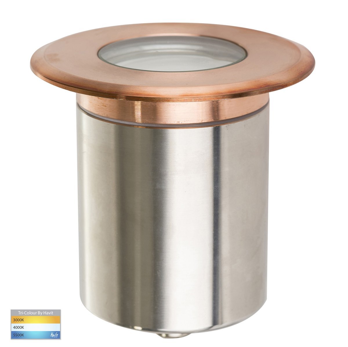 12v DC Ollo MR16 TRI Colour LED Recessed Step or Inground Light in Copper- HV19022T-CP