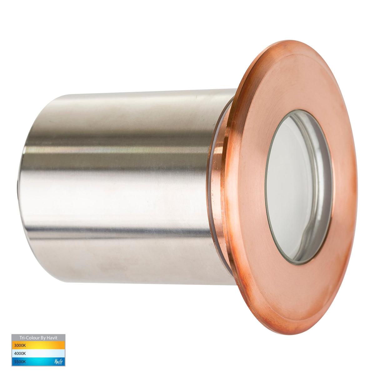 HV19022T-CP - Ollo Copper TRI Colour LED Step or Inground Light