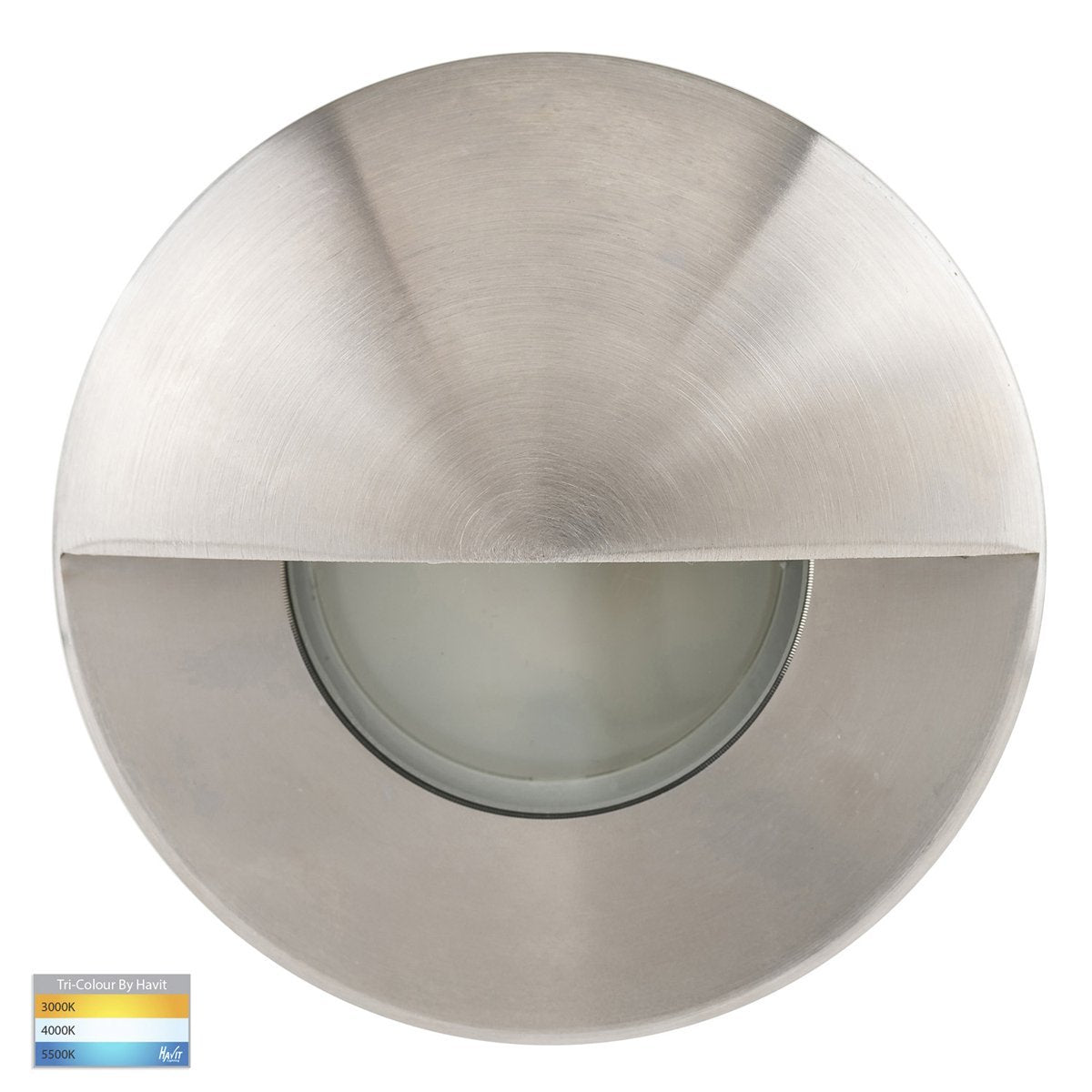 240v Ollo GU10 TRI Colour LED Mini Recessed Step Light with Eyelid in 316 Stainless Steel- HV19032T-SS316