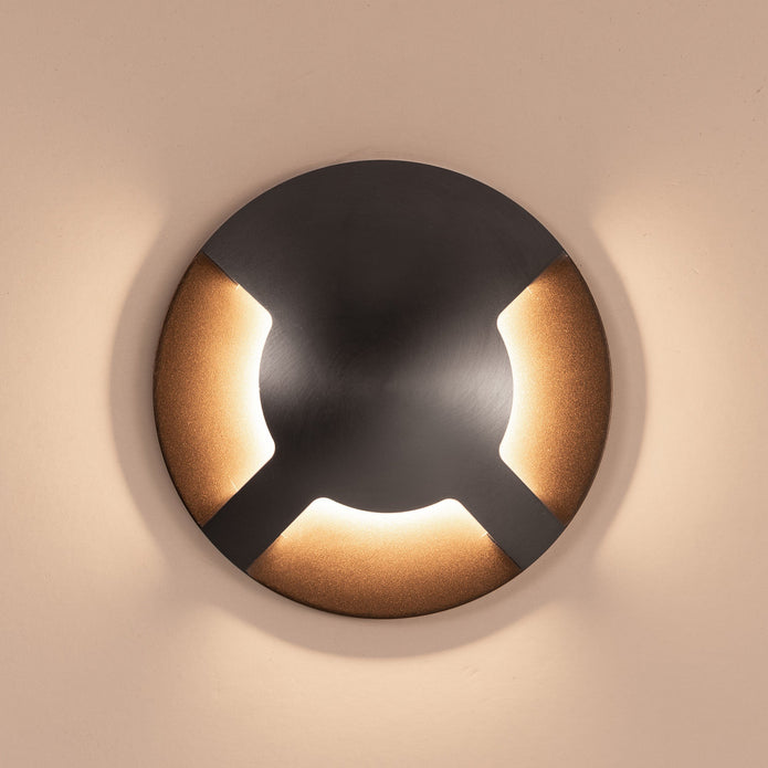 HV19082T-GPH - Viale Graphite Colourded Brass TRI Colour LED Triple Driveway Light