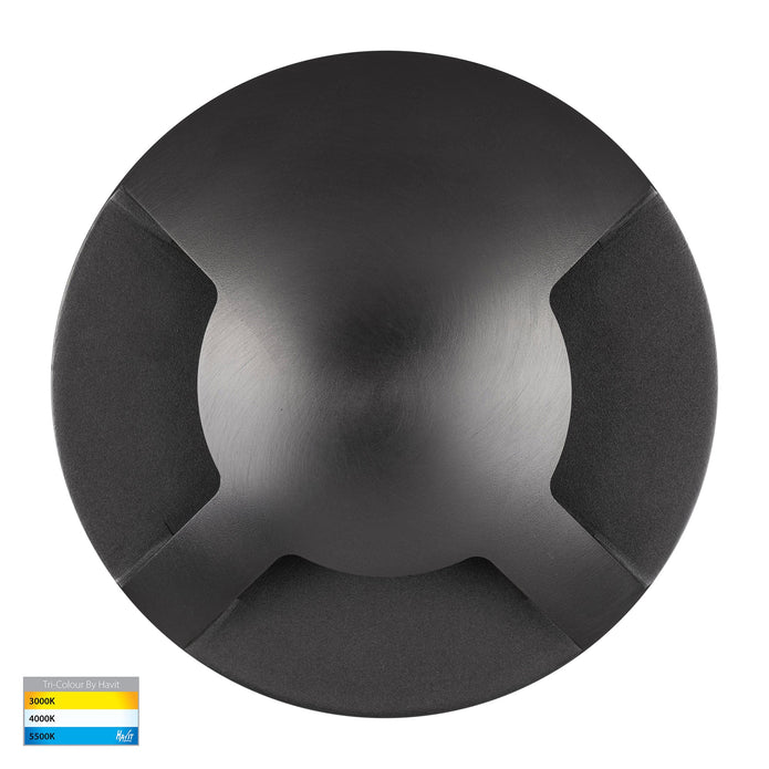 HV19082T-GPH - Viale Graphite Colourded Brass TRI Colour LED Triple Driveway Light