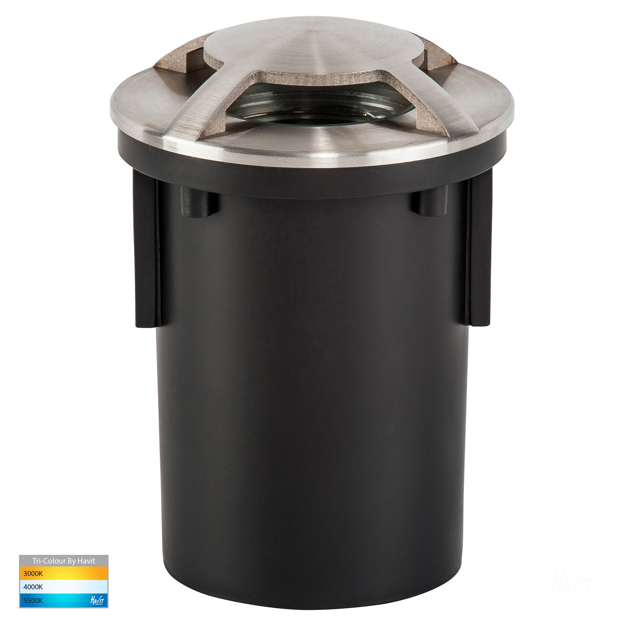 HV19082T - Viale 316 Stainless Steel TRI Colour LED Triple Driveway Light