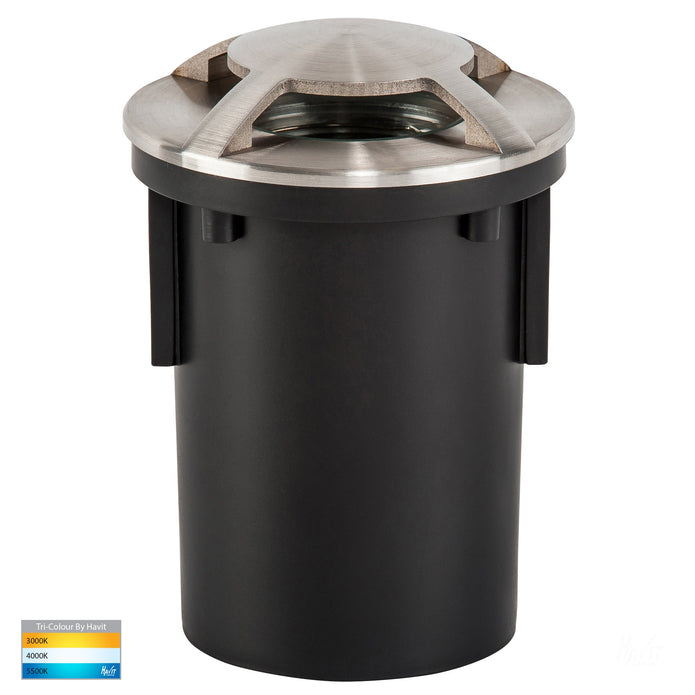HV19082T - Viale 316 Stainless Steel TRI Colour LED Triple Driveway Light