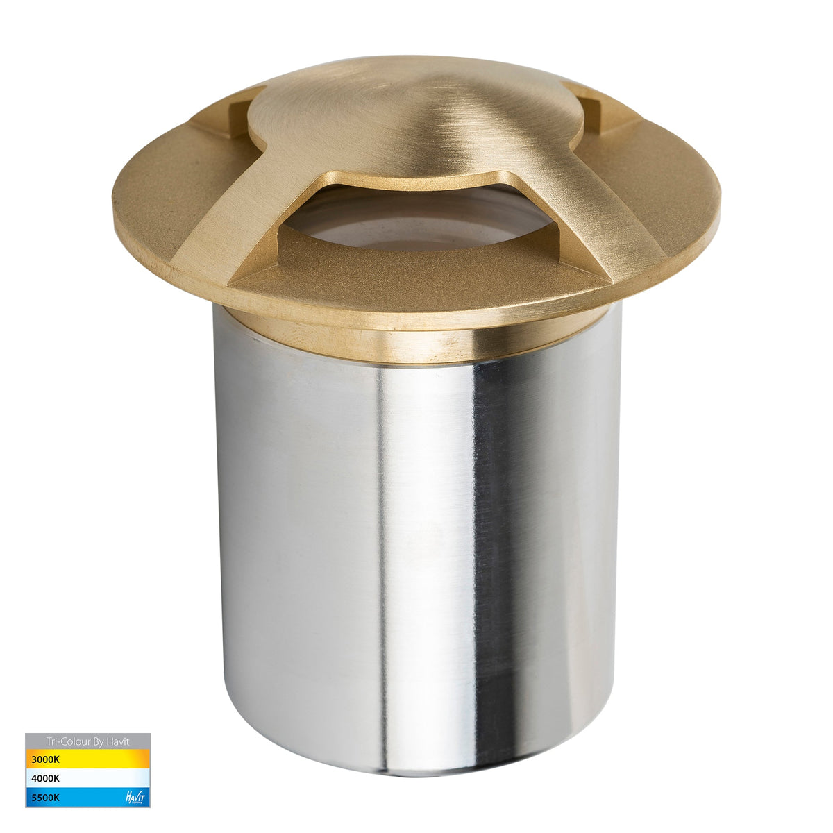 HV19092T-BR - Viale Brass TRI Colour LED Four Way Driveway Light