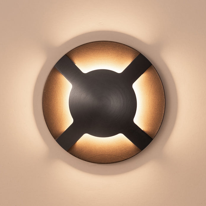 HV19092T-GPH - Viale Graphite Coloured Brass TRI Colour LED Four Way Driveway Light