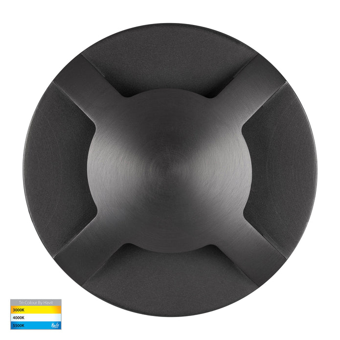 HV19092T-GPH - Viale Graphite Coloured Brass TRI Colour LED Four Way Driveway Light