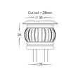HV28261RGBCW - Flame Single Mini Deck Light RGBCW IP67 316 Stainless Steel